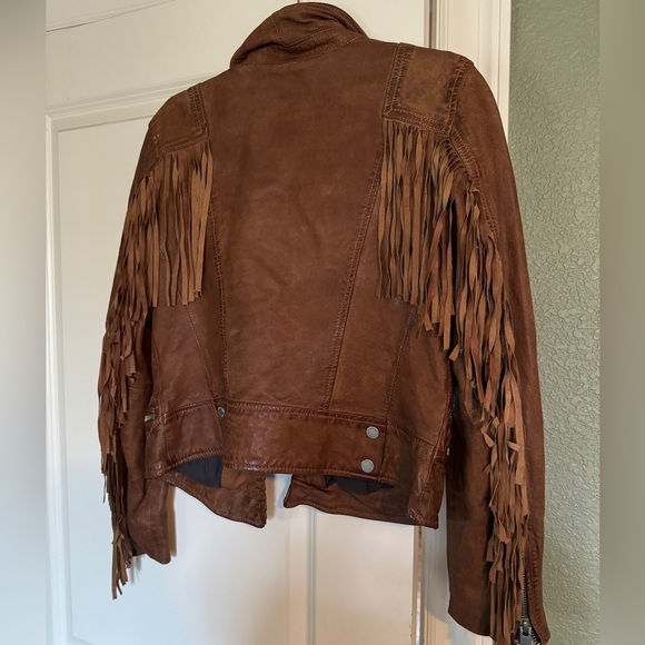 Mauritius Zoe RF Leather Jacket, Burnt Orange - Picture 7 of 8